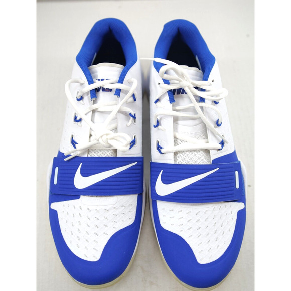 Men\'s Nike Alpha Menace‎ Turf Low Football Cleats White Blue Size 16 main image 4